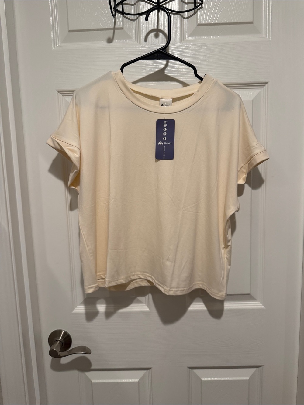 Short-Sleeve Relaxed Crewneck Tee in Cream
